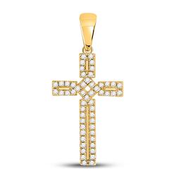 Diamond Roman Cross Pendant 1/3 Cttw 10kt Yellow Gold