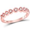 Image 1 : Diamond Heart Stackable Band Ring 1/10 Cttw 14kt Rose Gold