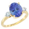 Image 1 : 2.59 CTW Tanzanite & Diamond Ring 10K Yellow Gold - REF-97A8X