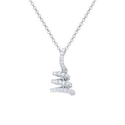 0.69 CTW Diamond Necklace 18K White Gold - REF-58F7N