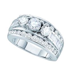 Diamond 3-stone Bridal Wedding Engagement Ring 1.00 Cttw 14k White Gold