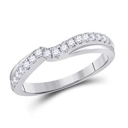 Diamond Contour Wrap Ring Guard Enhancer 1/3 Cttw 14kt White Gold