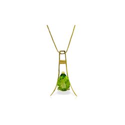 Genuine 1.50 ctw Peridot Necklace 14KT Yellow Gold - REF-35R4P