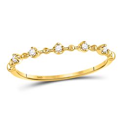 Diamond Bead Dot Stackable Ring 1/20 Cttw 10kt Yellow Gold