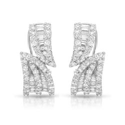 2 CTW Diamond Earrings 18K White Gold - REF-217K2W