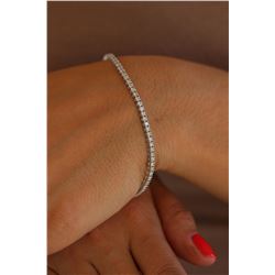 Natural 2.0 ctw Diamond Eternity Tennis Bracelet 18K White Gold - REF-159R2K