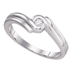 Diamond Solitaire Promise Bridal Ring 1/20 Cttw 10kt White Gold