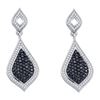 Image 1 : Round Black Color Enhanced Diamond Dangle Earrings 2.00 Cttw 10kt White Gold