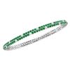 Image 1 : Round Emerald Diamond Double Row Bangle Bracelet 2-7/8 Cttw 18kt White Gold