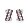 Image 1 : 1.17 CTW Ruby & Diamond Earrings 14K White Gold - REF-87X8R