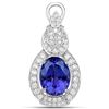 Image 1 : 9.60 ctw Tanzanite & Diamond Pendant 18K White Gold - REF-984X8Y