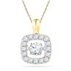 Image 1 : Diamond Square Moving Twinkle Pendant 1/4 Cttw 10kt Yellow Gold