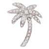 Image 1 : Diamond Palm Tree Nautical Beach Pendant 1/4 Cttw 14kt White Gold