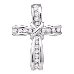 Diamond Bound Cross Pendant 1/5 Cttw 10kt White Gold