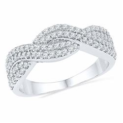 Diamond Crossover Band Ring 1/2 Cttw 10kt White Gold