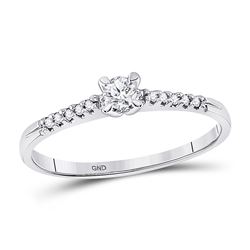 Diamond Solitaire Promise Bridal Ring 1/8 Cttw 10kt White Gold