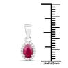 Image 2 : 0.65 ctw Ruby & White Diamond Pendant 14K White Gold - REF-30M2R