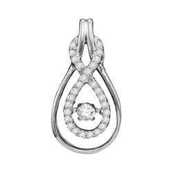 Diamond Vertical Infinity Moving Twinkle Solitaire Pendant 1/5 Cttw 10kt White Gold