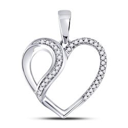 Diamond Heart Fashion Pendant 1/10 Cttw 10kt White Gold