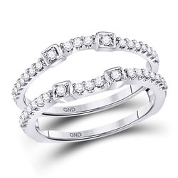 Diamond Wrap Ring Guard Enhancer 1/3 Cttw 14kt White Gold