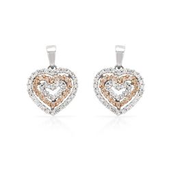 0.64 CTW Diamond Earrings 14K 2Tone Gold - REF-49H3M