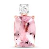 Image 1 : 2.08 ctw Morganite & Diamond Pendant 14K Rose Gold - REF-78M2R