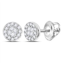 Diamond Cluster Earrings 1/6 Cttw 10kt White Gold