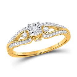 Diamond Solitaire Promise Bridal Ring 1/4 Cttw 10kt Yellow Gold