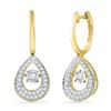 Image 1 : Diamond Teardrop Moving Twinkle Dangle Earrings 1/2 Cttw 10kt Yellow Gold