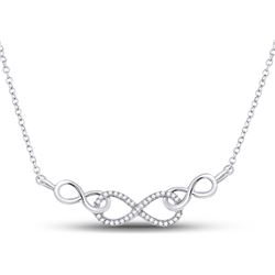 Diamond Infinity Pendant Necklace 1/5 Cttw 10kt White Gold