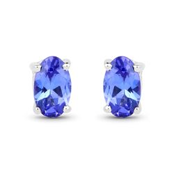 0.50 ctw Tanzanite Earrings 14K White Gold - REF-11K6T