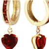 Image 1 : Genuine 4.1 ctw Garnet Earrings 14KT Yellow Gold - REF-52F2Z