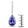 Image 2 : 28.37 ctw Tanzanite & Diamond Pendant 18K White Gold - REF-1615N6A