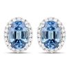 Image 1 : 2.16 ctw Sapphire Blue & Diamond Earrings 14K White Gold - REF-47M2F