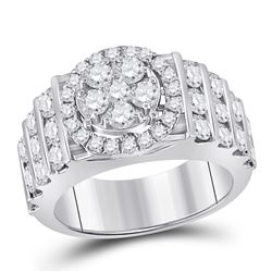 Diamond Bridal Wedding Engagement Ring Band Set 3-5/8 Cttw 14kt White Gold
