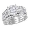 Diamond Bridal Wedding Engagement Ring Band Set 1.00 Cttw 14kt White Gold