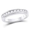 Image 1 : Round Channel-set Diamond Wedding Band 1/2 Cttw  14kt White Gold