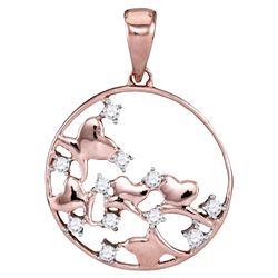 Diamond Circle Pendant 1/10 Cttw 14kt Rose Gold