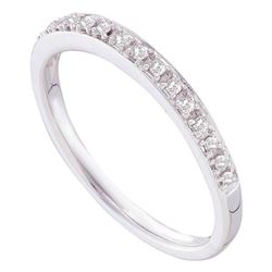 Round Prong-set Diamond Slender Band 1/8 Cttw 14kt White Gold