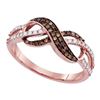 Image 1 : Round Brown Diamond Infinity Ring 1/3 Cttw 14kt Rose Gold