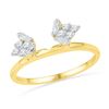 Image 1 : Baguette Diamond Ring Guard Wrap Solitaire Enhancer 1/4 Cttw 14kt Yellow Gold