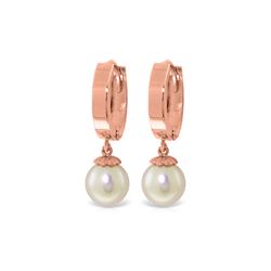 Genuine 4 ctw Pearl Earrings 14KT Rose Gold - REF-22P5H