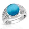 Image 1 : 5.15 CTW Blue Sapphire & Diamond Ring 14K White Gold - REF-73X3R