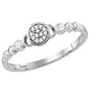 Image 1 : Diamond Cluster Stackable Band Ring 1/6 Cttw 14kt White Gold