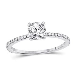 Diamond Solitaire Bridal Wedding Engagement Ring 1.00 Cttw 14kt White Gold