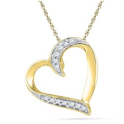 Diamond Heart Pendant 1/20 Cttw 10kt Yellow Gold