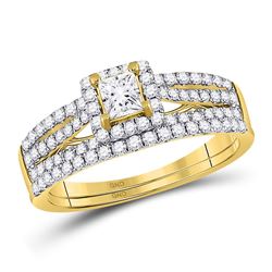 Diamond Bridal Wedding Engagement Ring Band Set 1.00 Cttw 14kt Yellow Gold