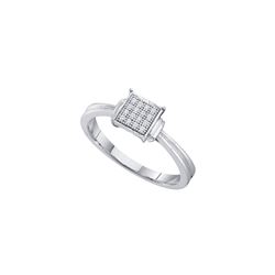 Diamond Square Cluster Ring 1/20 Cttw 10kt White Gold