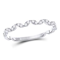 Diamond Zigzag Stackable Band Ring 1/5 Cttw 10kt White Gold