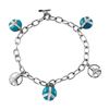 Image 1 : 3.21 CTW Turquoise & Diamond Bracelet 14K White Gold - REF-62X6R